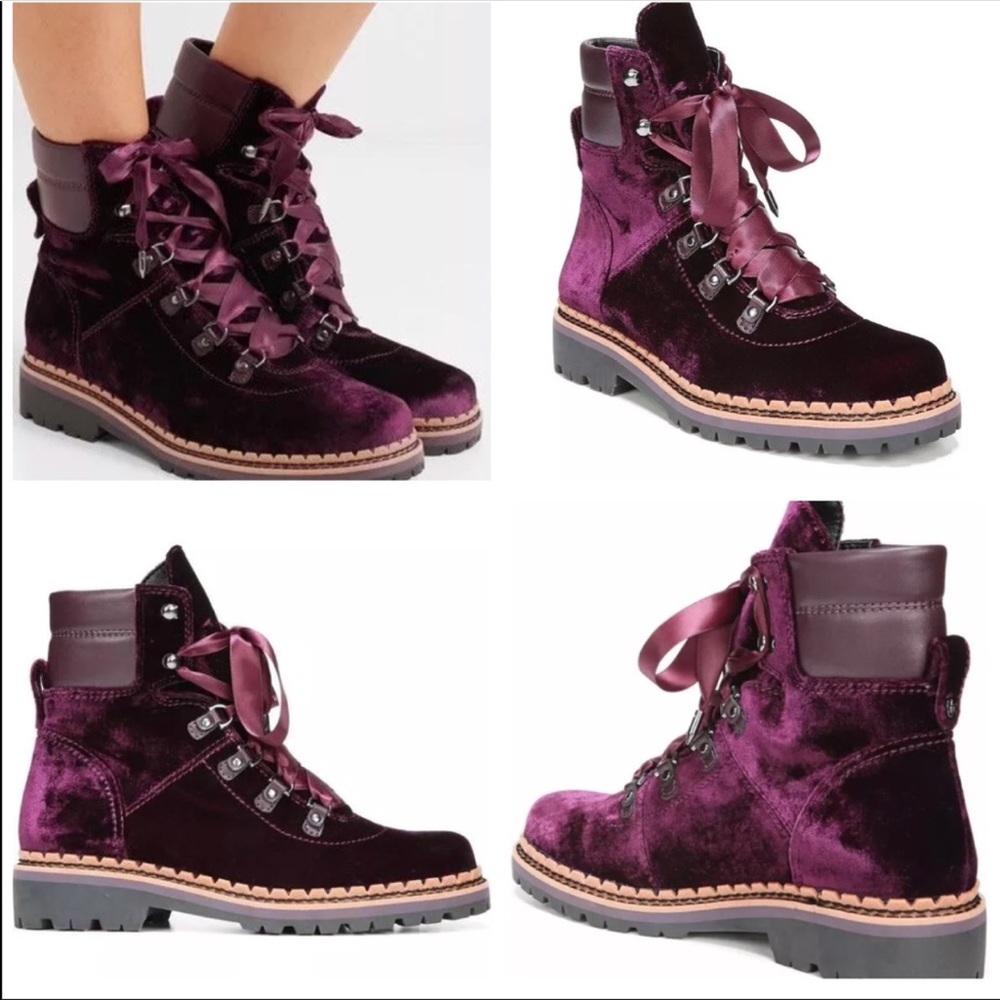 Sam Edelman Browan Velvet Lace-Up Boots